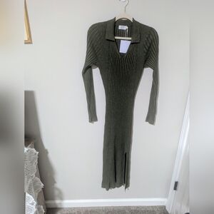 Amaryllis Forest Green Long Sleeve Dress SZ L